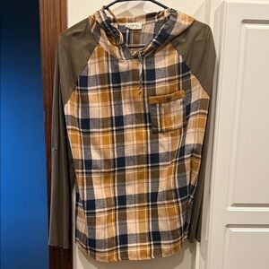 Doe & Rae Plaid Long Sleeve Top in Mustard and Olive